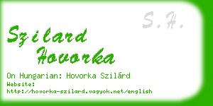 szilard hovorka business card